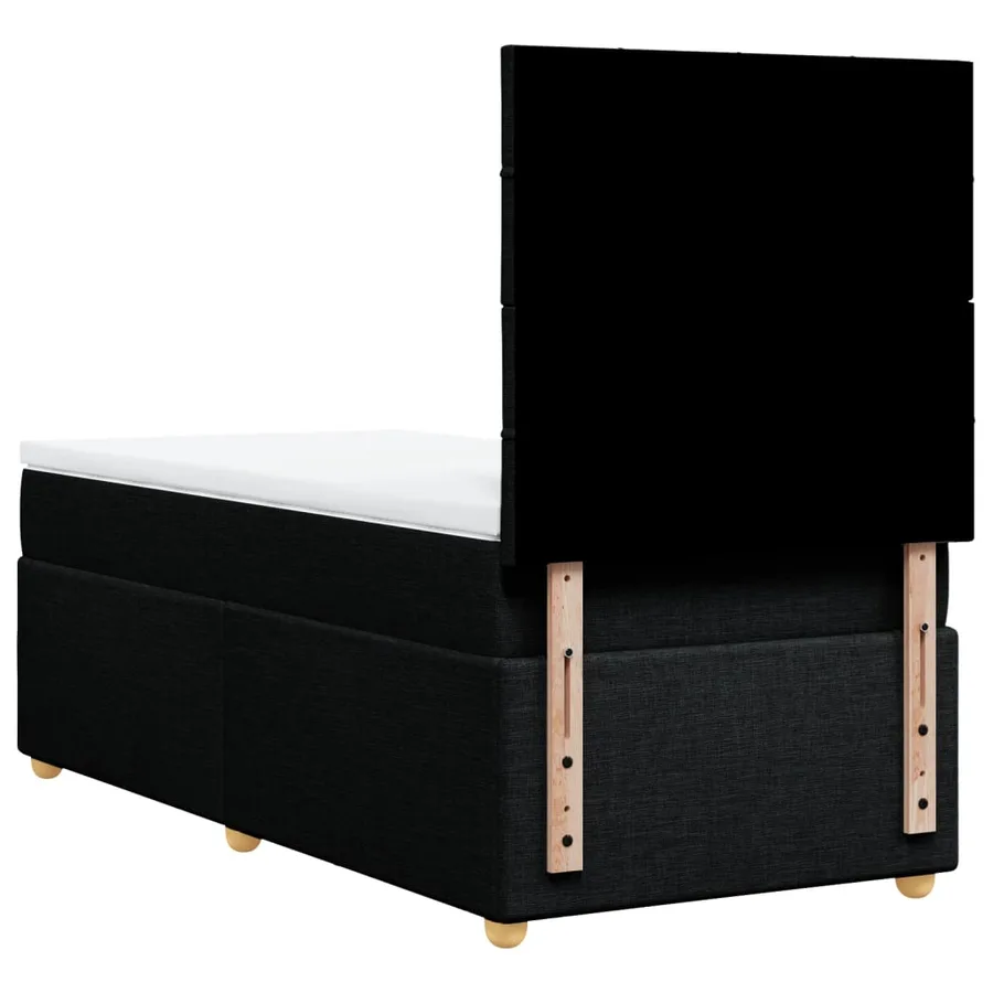 Sommier à lattes de lit et matelas Noir 80x200 cm Tissu - 8