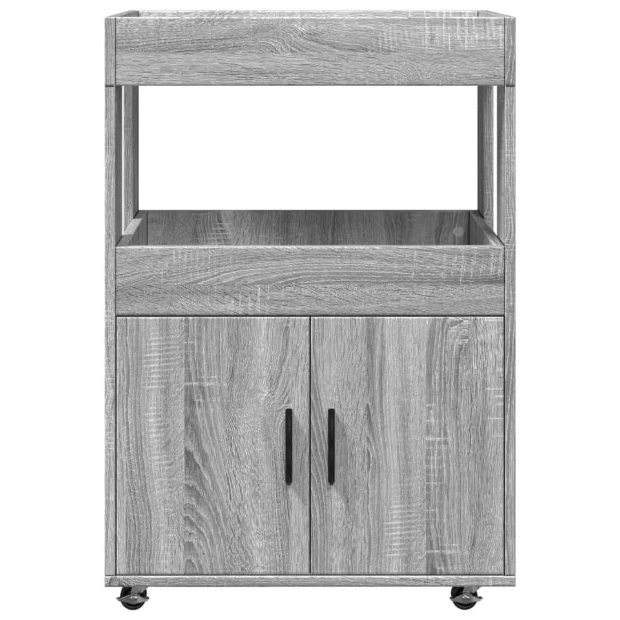 Chariot de bar sonoma gris 60x39,5x89 cm bois d'ingénierie - 4