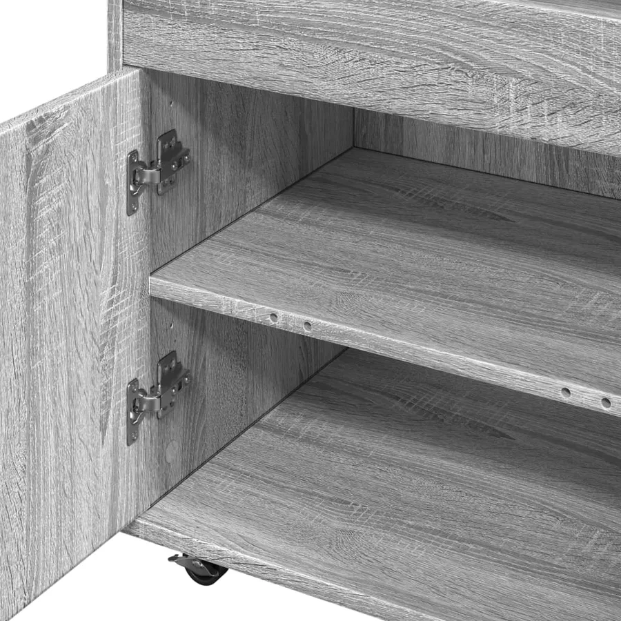 Chariot de bar sonoma gris 60x39,5x89 cm bois d'ingénierie - 7