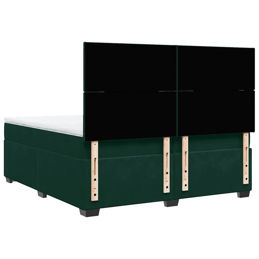 Sommier à lattes de lit et matelas Vert foncé 200x200cm Velours - 10