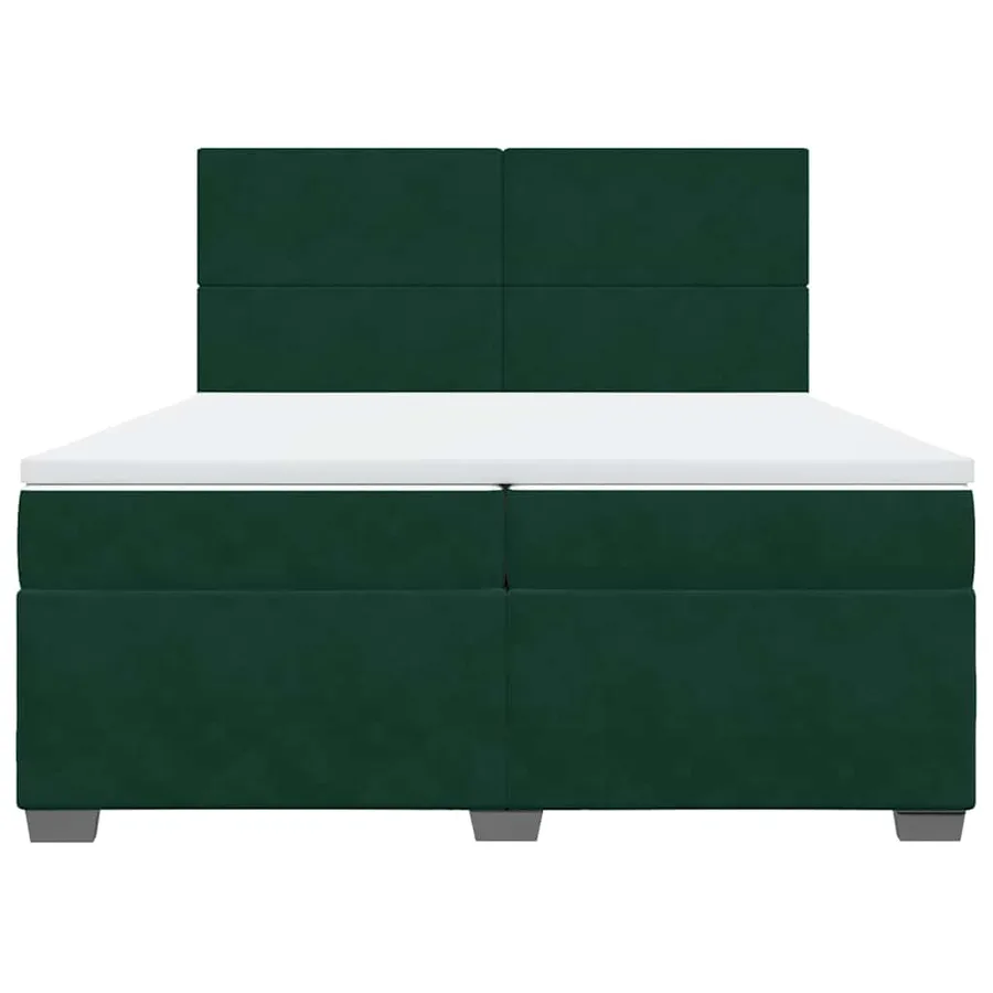 Sommier à lattes de lit et matelas Vert foncé 200x200cm Velours - 4