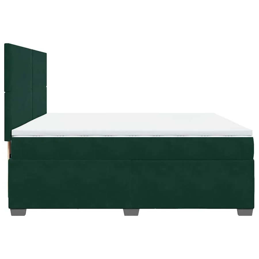 Sommier à lattes de lit et matelas Vert foncé 200x200cm Velours - 9