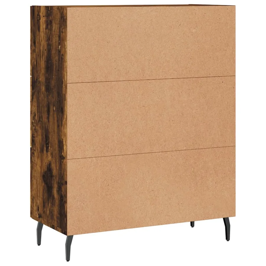 Buffet chêne fumé 69,5x34x90 cm bois d'ingénierie - 8