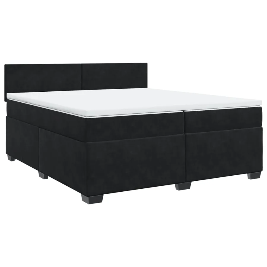 Sommier à lattes de lit et matelas Noir 200x200 cm Velours - 3