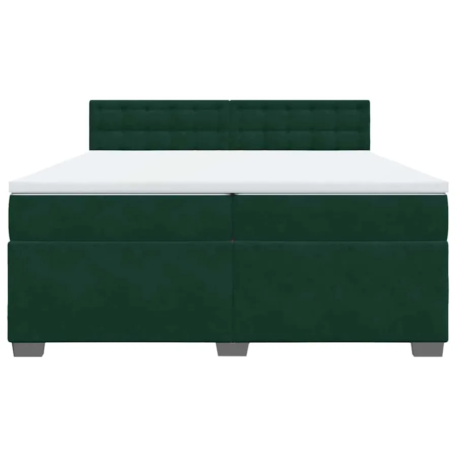 Sommier à lattes de lit et matelas Vert foncé 200x200cm Velours - 4