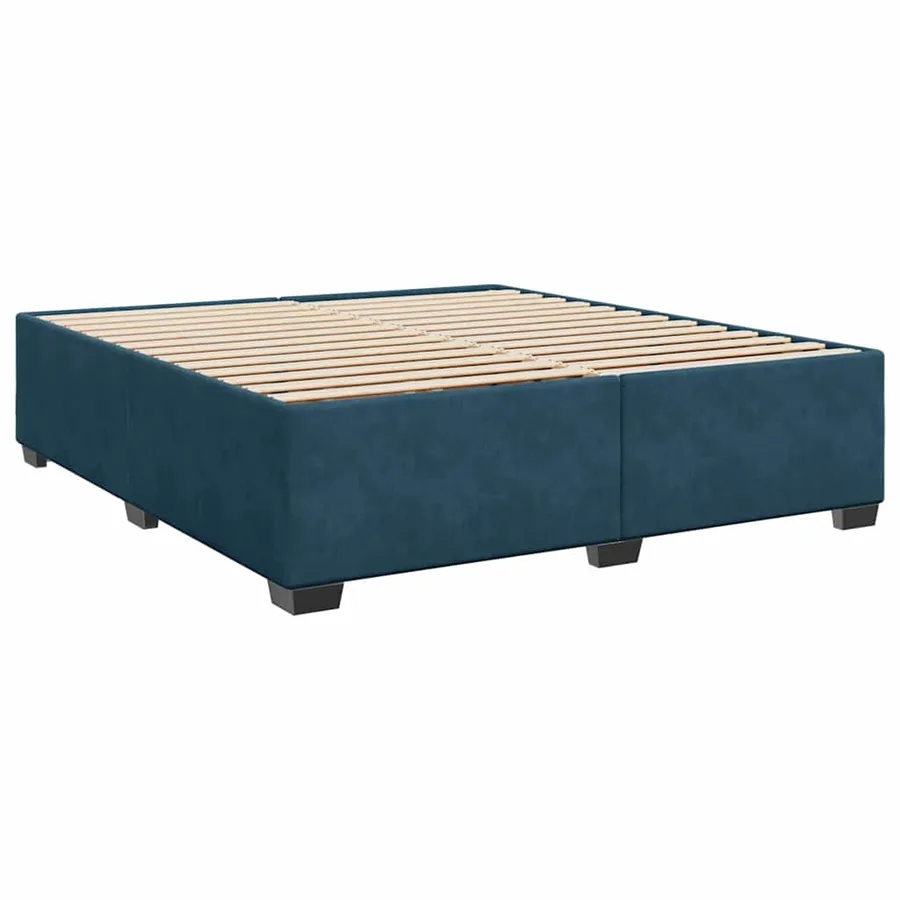 Sommier à lattes de lit et matelas Bleu 200x200 cm velours - 10