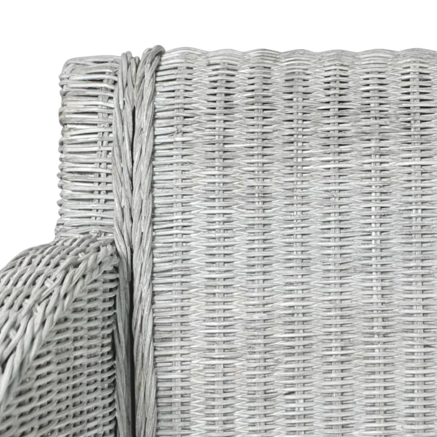 Chaise à manger avec coussin Gris Rotin naturel - 5