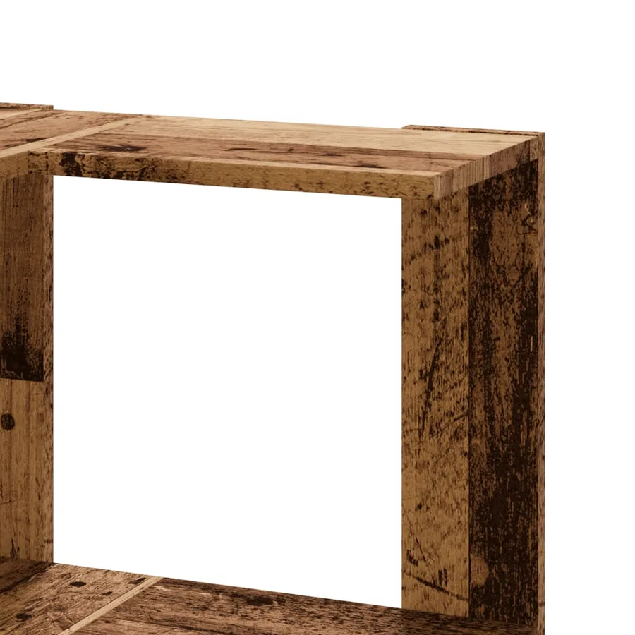 Bibliothèque d'angle à 3 niveaux vieux bois bois d'ingénierie - 7