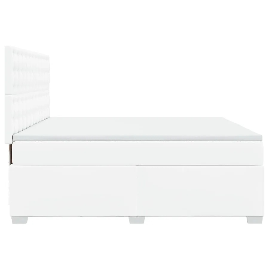Sommier à lattes de lit avec matelas Blanc 200x200cm Similicuir - 11