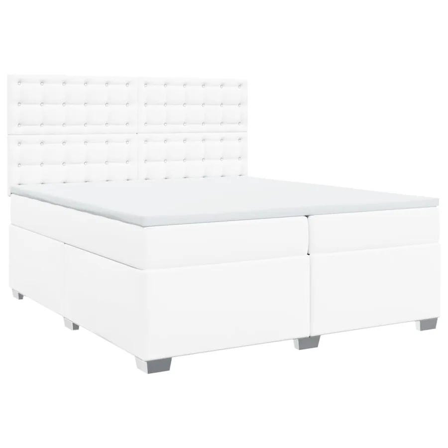Sommier à lattes de lit avec matelas Blanc 200x200cm Similicuir - 3