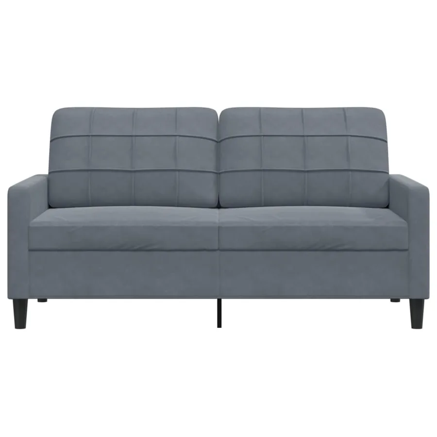Canapé à 2 places Gris foncé 140 cm Velours - 4