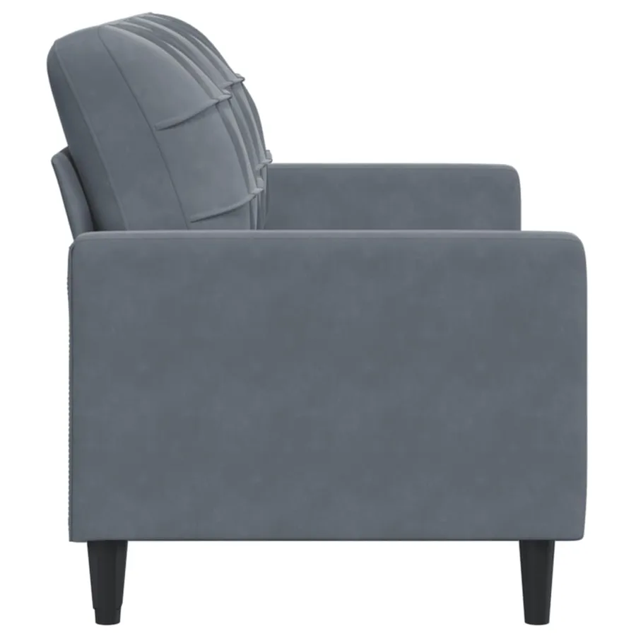 Canapé à 2 places Gris foncé 140 cm Velours - 5
