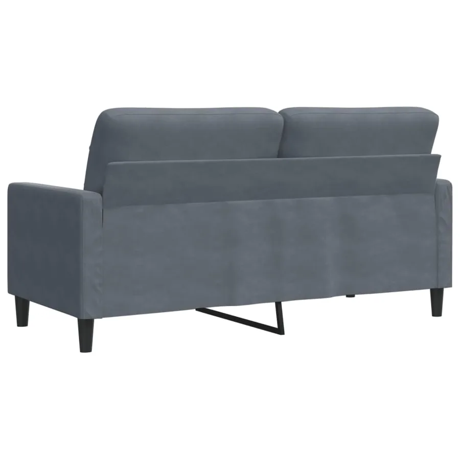Canapé à 2 places Gris foncé 140 cm Velours - 6
