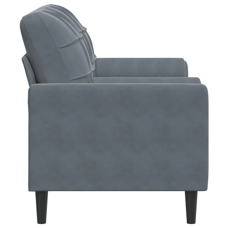 Canapé 2 places avec oreillers gris foncé 140 cm velours - 4