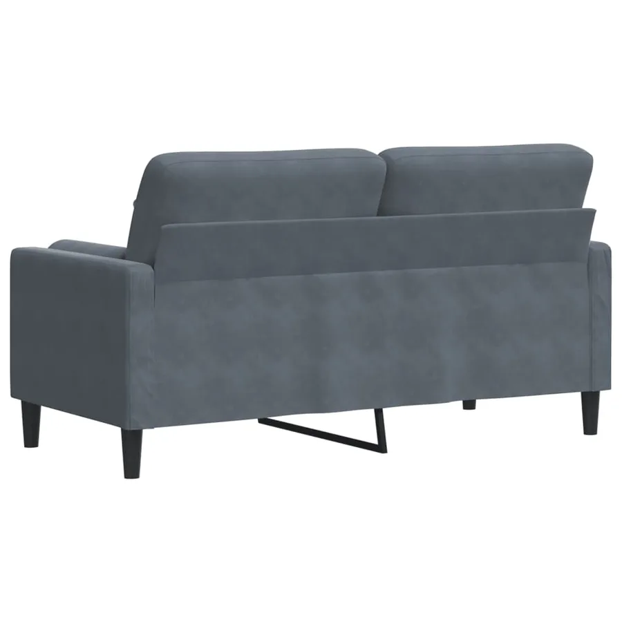 Canapé 2 places avec oreillers gris foncé 140 cm velours - 5