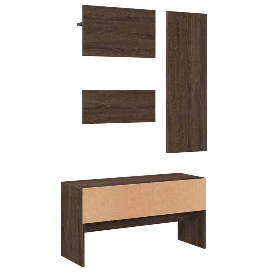 Ensemble de meubles de couloir 4 pcs chêne marron - 4