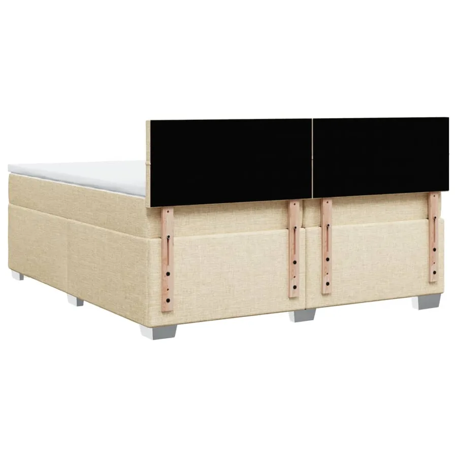 Sommier à lattes de lit avec matelas Crème 200x200 cm Tissu - 12