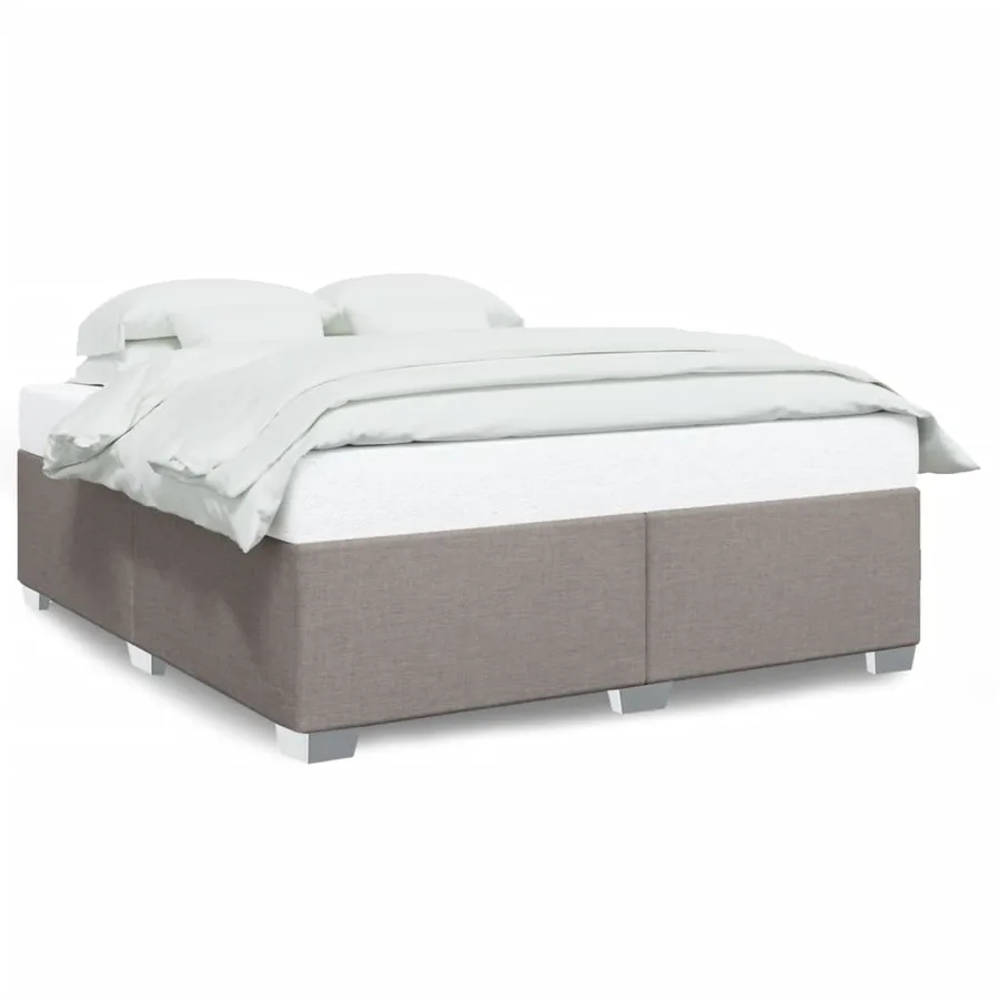 Cadre de lit sans matelas taupe 200x200 cm tissu - 2