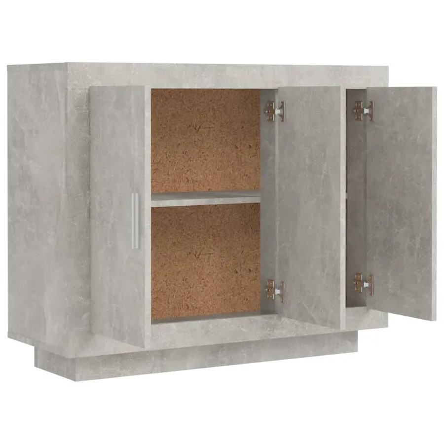 Buffet Gris béton 92x35x75 cm Bois d'ingénierie - 7