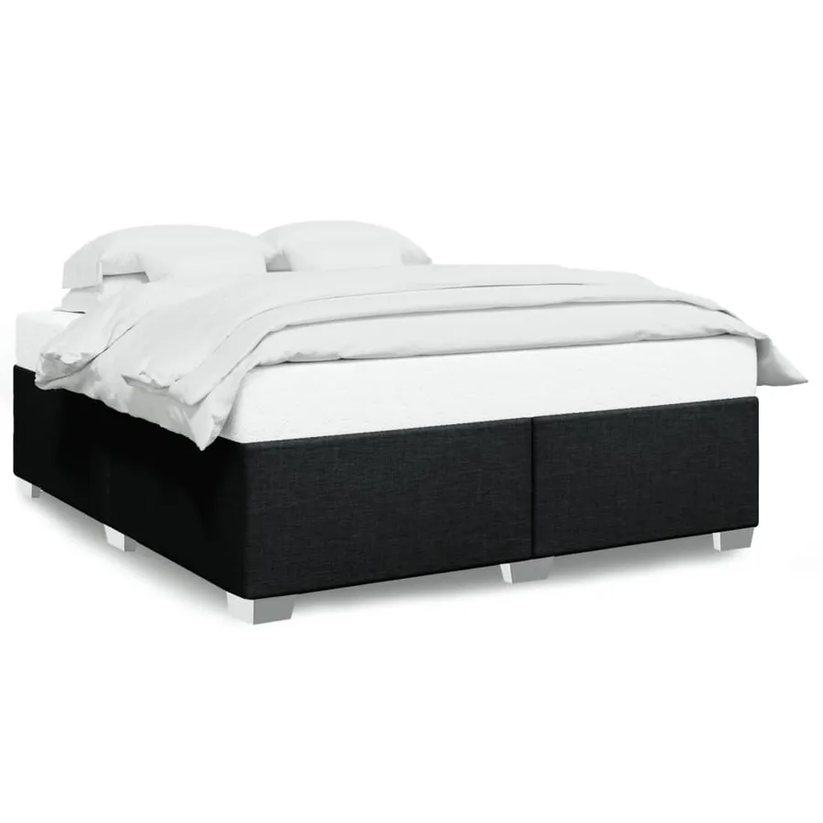 Cadre de lit sans matelas noir 200x200 cm tissu - 2