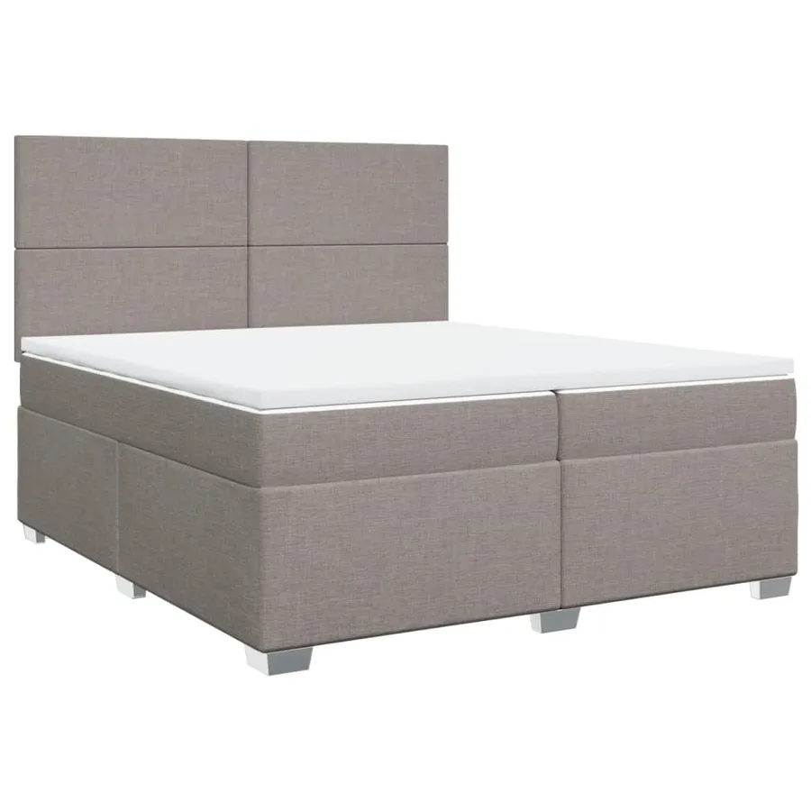 Sommier à lattes de lit avec matelas Taupe 200x200 cm Tissu - 3