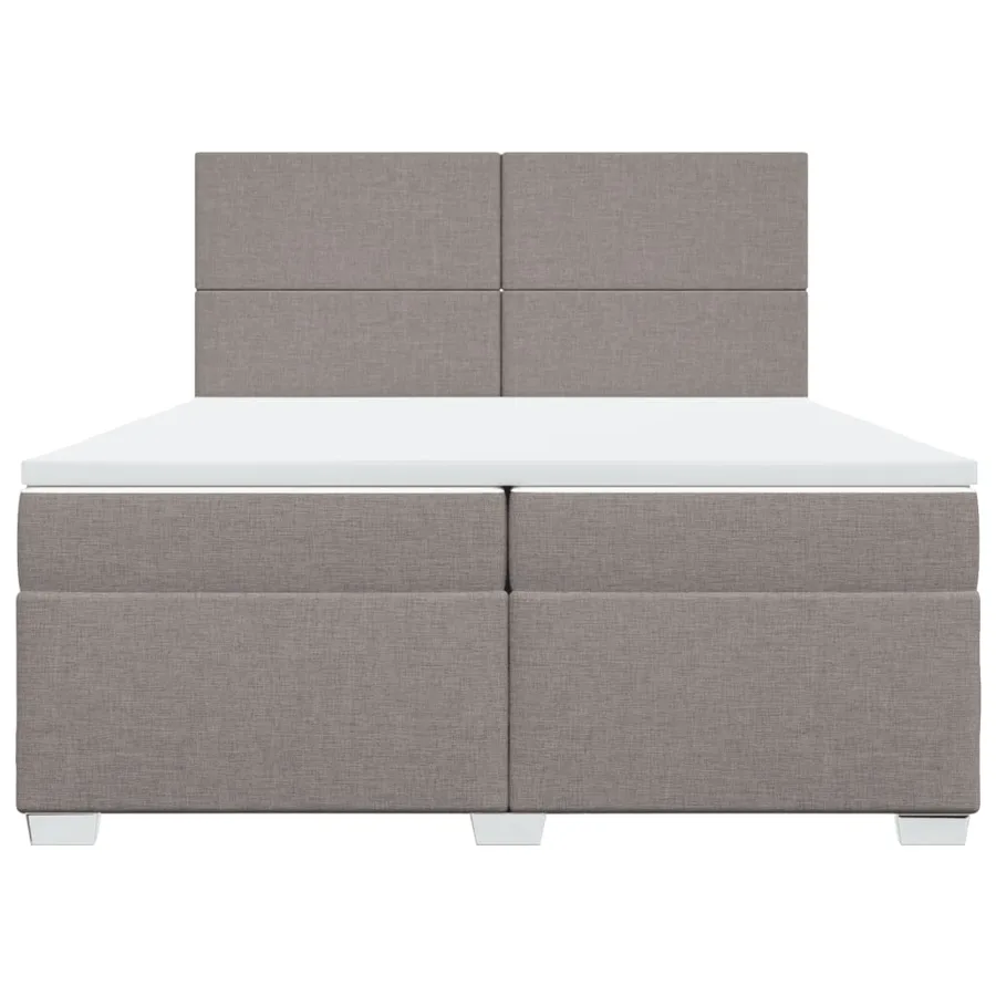Sommier à lattes de lit avec matelas Taupe 200x200 cm Tissu - 6