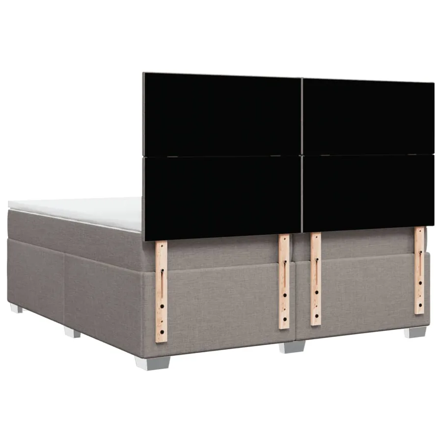 Sommier à lattes de lit avec matelas Taupe 200x200 cm Tissu - 10