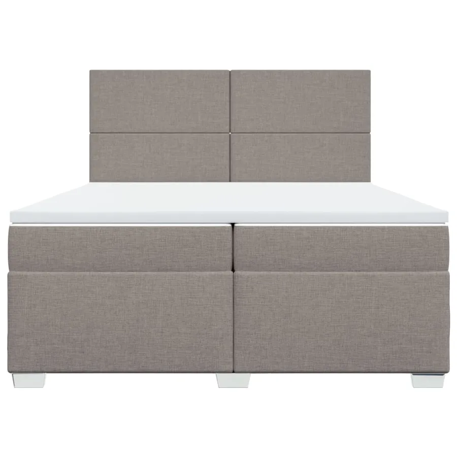 Sommier à lattes de lit avec matelas Taupe 200x200 cm Tissu - 4