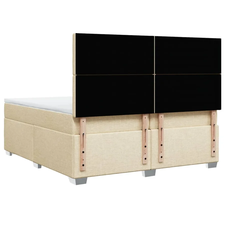 Sommier à lattes de lit avec matelas Crème 200x200 cm Tissu - 10