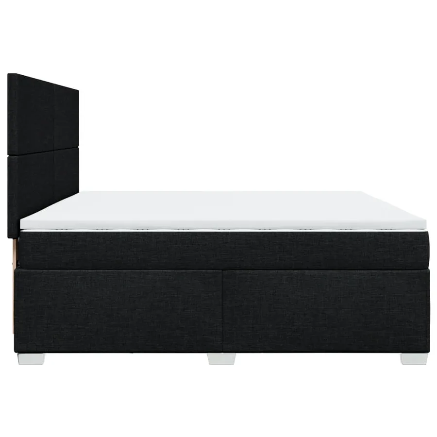 Sommier à lattes de lit avec matelas Noir 200x200 cm Tissu - 11