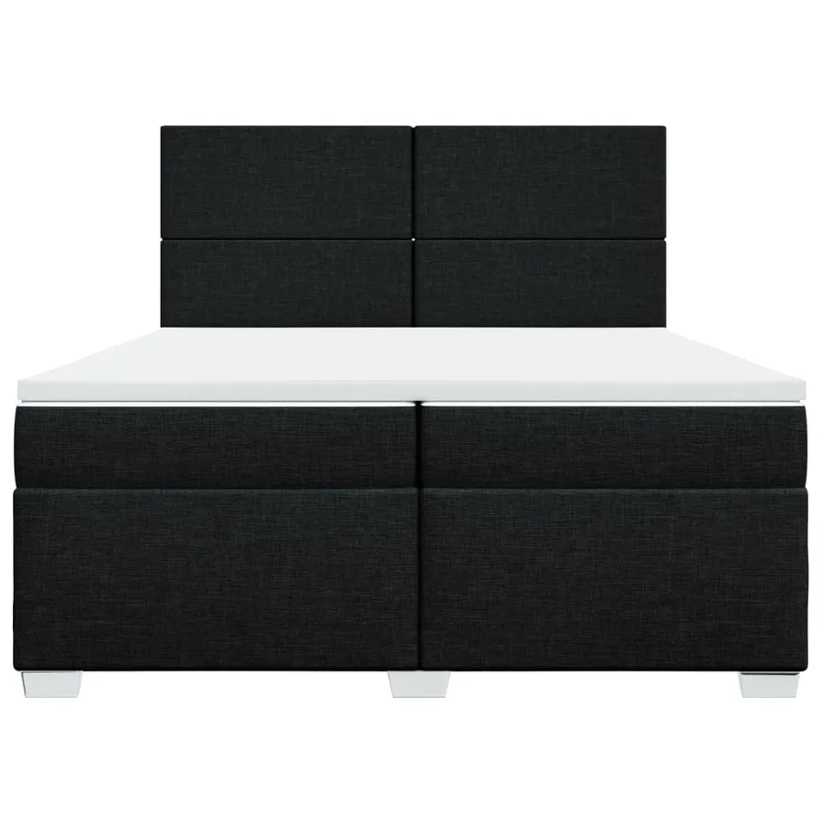 Sommier à lattes de lit avec matelas Noir 200x200 cm Tissu - 6