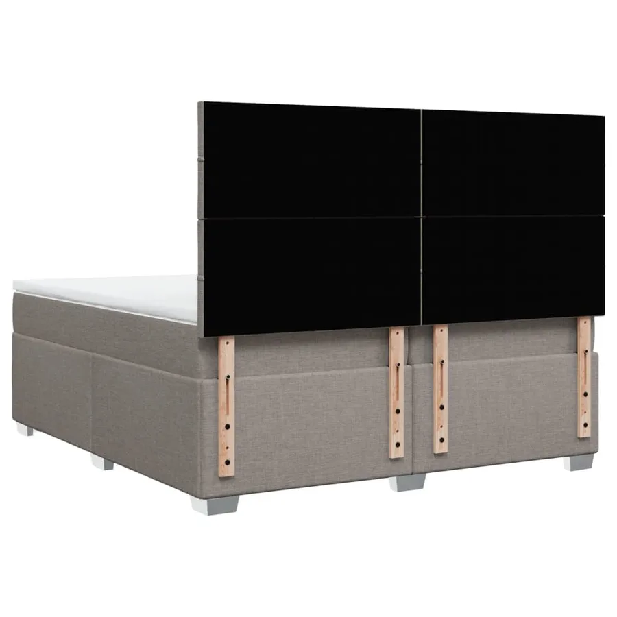 Sommier à lattes de lit avec matelas Taupe 200x200 cm Tissu - 12