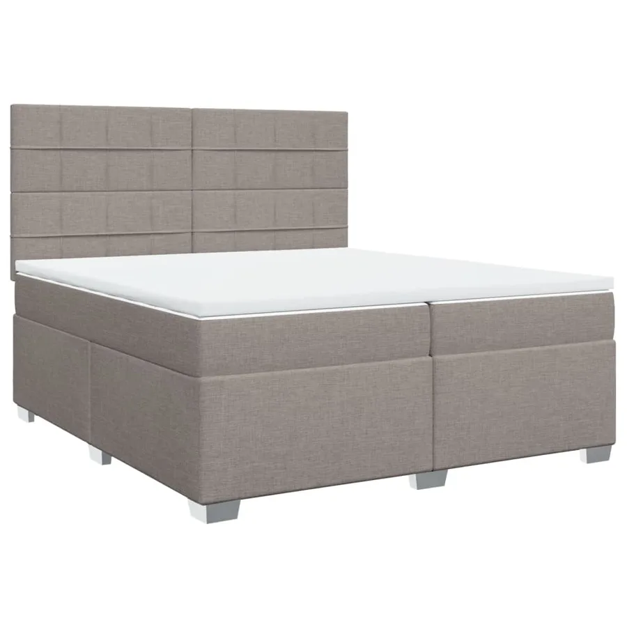 Sommier à lattes de lit avec matelas Taupe 200x200 cm Tissu - 3