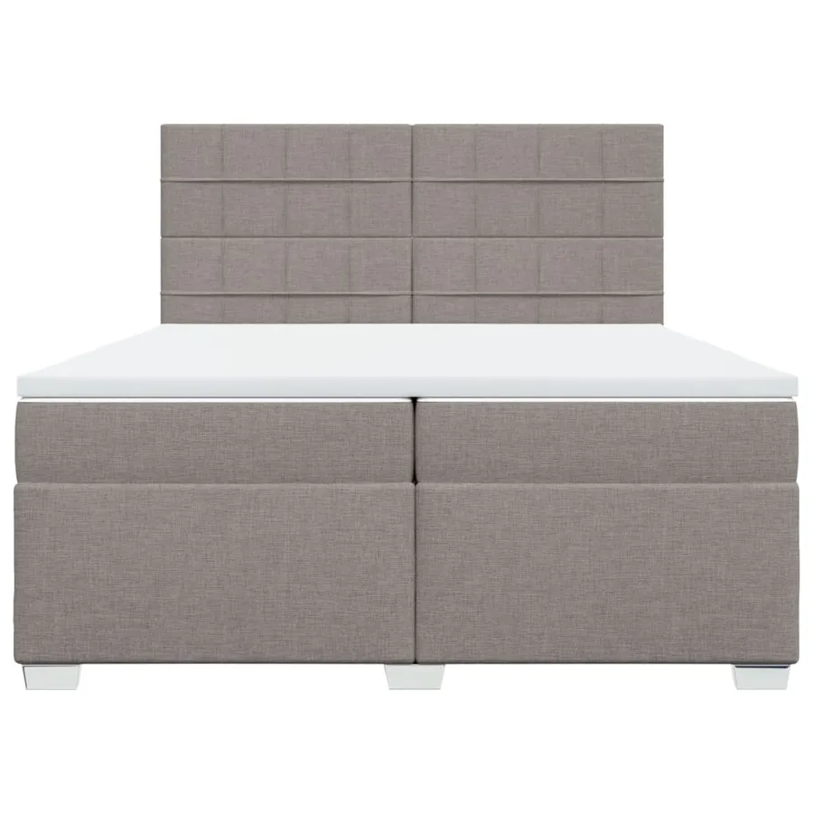 Sommier à lattes de lit avec matelas Taupe 200x200 cm Tissu - 6