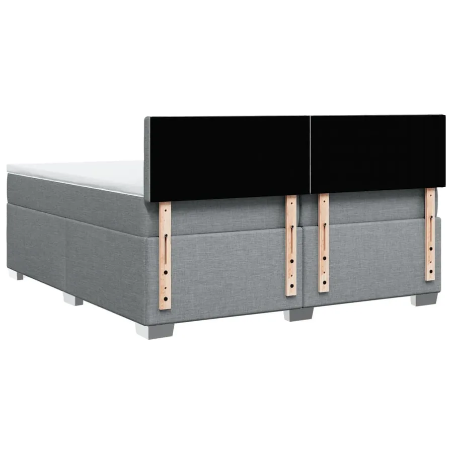Sommier à lattes de lit avec matelas Gris clair 200x200cm Tissu - 12