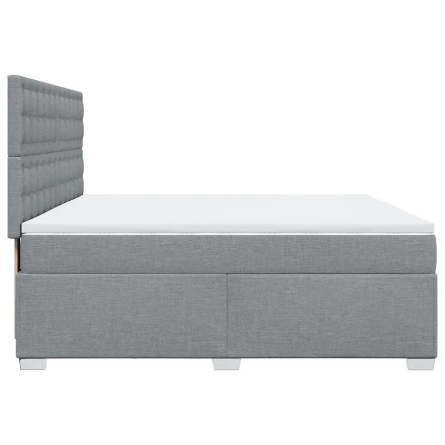 Sommier à lattes de lit avec matelas Gris clair 200x200cm Tissu - 9