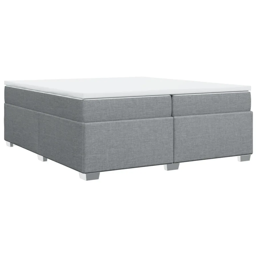Sommier à lattes de lit avec matelas Gris clair 200x200cm Tissu - 2