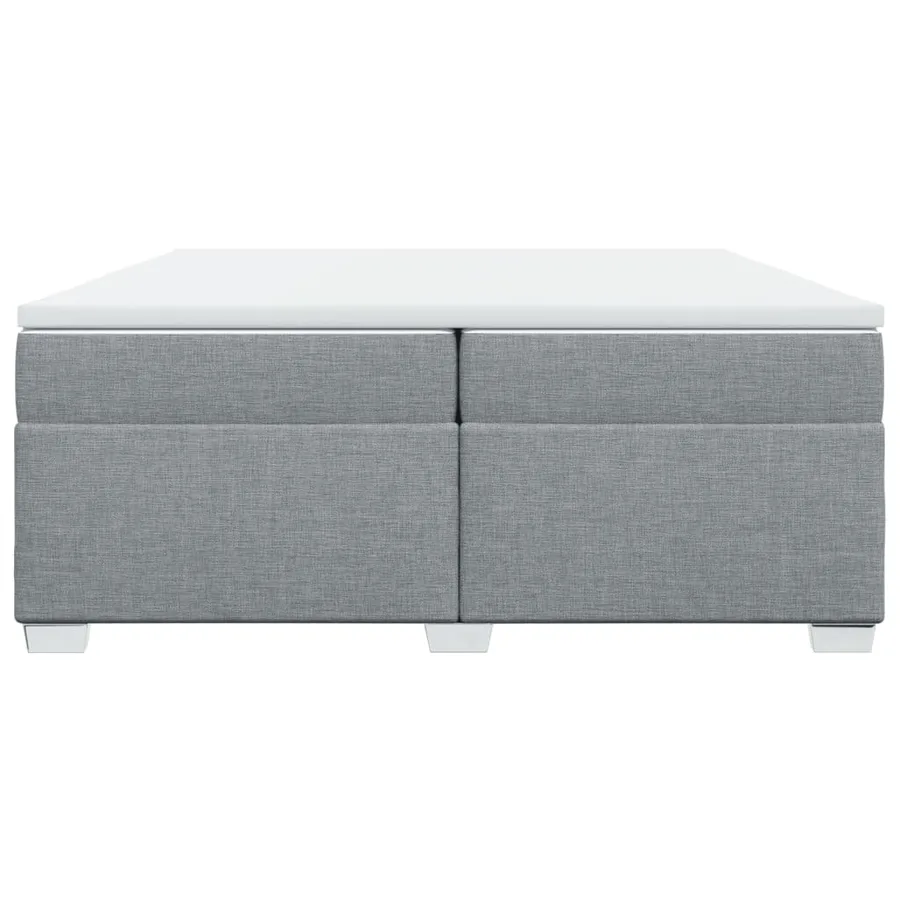 Sommier à lattes de lit avec matelas Gris clair 200x200cm Tissu - 4