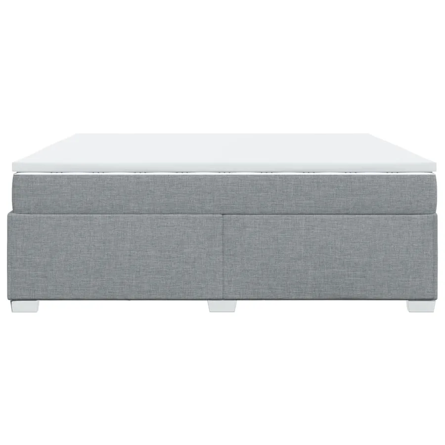 Sommier à lattes de lit avec matelas Gris clair 200x200cm Tissu - 8