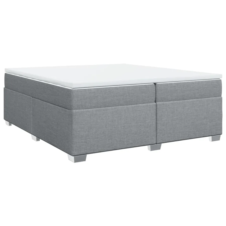 Sommier à lattes de lit avec matelas Gris clair 200x200cm Tissu - 9