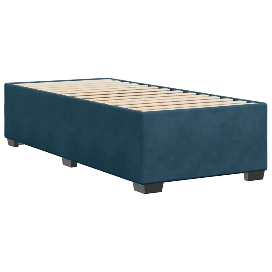 Cadre de lit sans matelas bleu 90x190 cm velours - 3