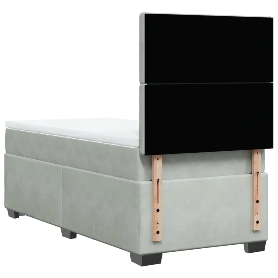 Sommier à lattes de lit et matelas Gris clair 90x190 cm Velours - 10