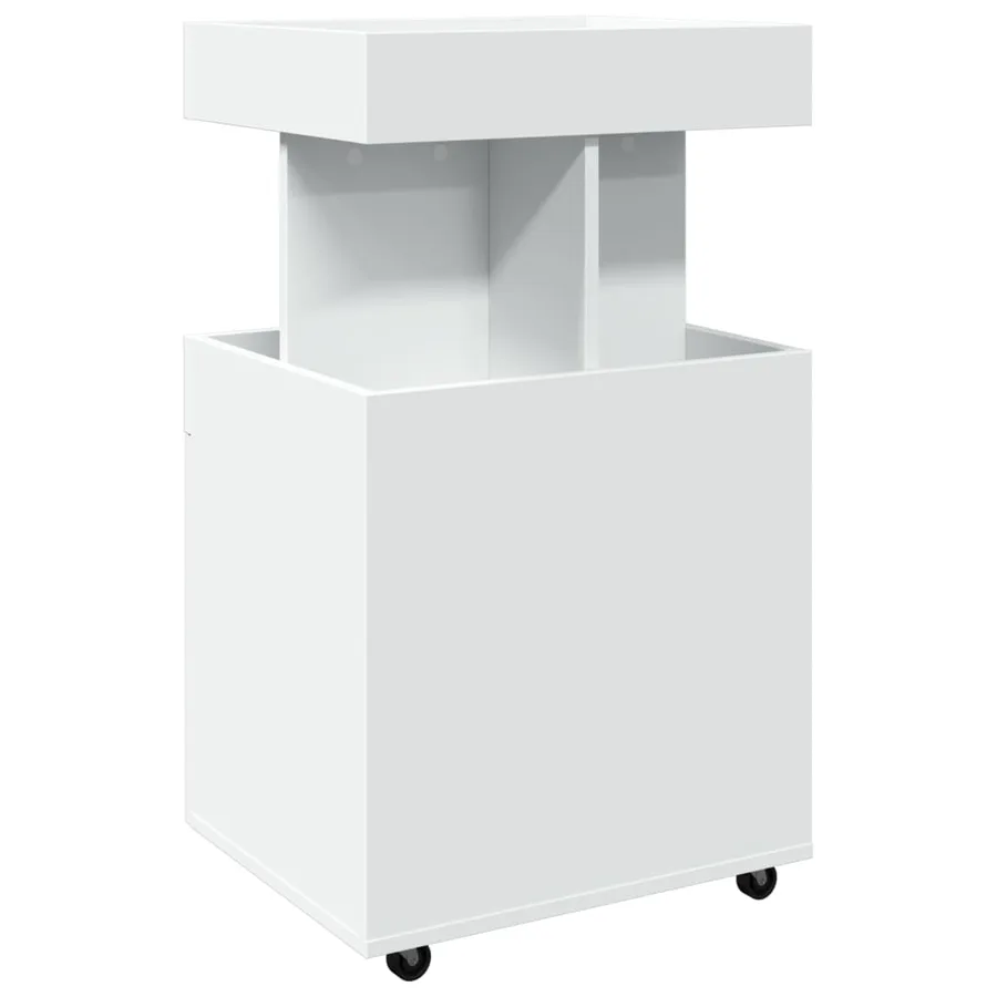 Chariot de bar blanc 50x41x89 cm bois d'ingénierie - 6