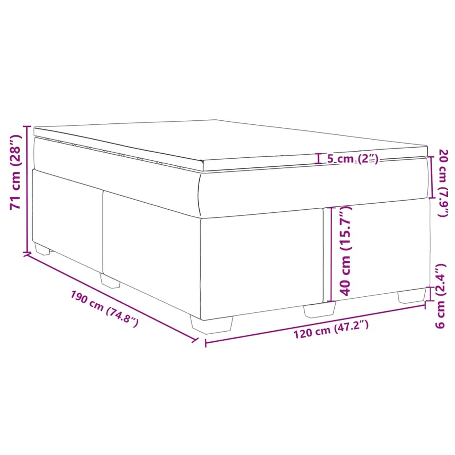 Sommier à lattes de lit avec matelas rose 120x190 cm velours - 12