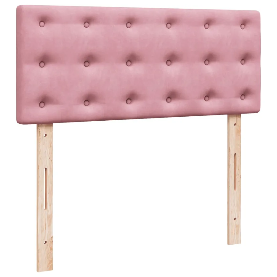 Sommier à lattes de lit avec matelas rose 120x190 cm velours - 8