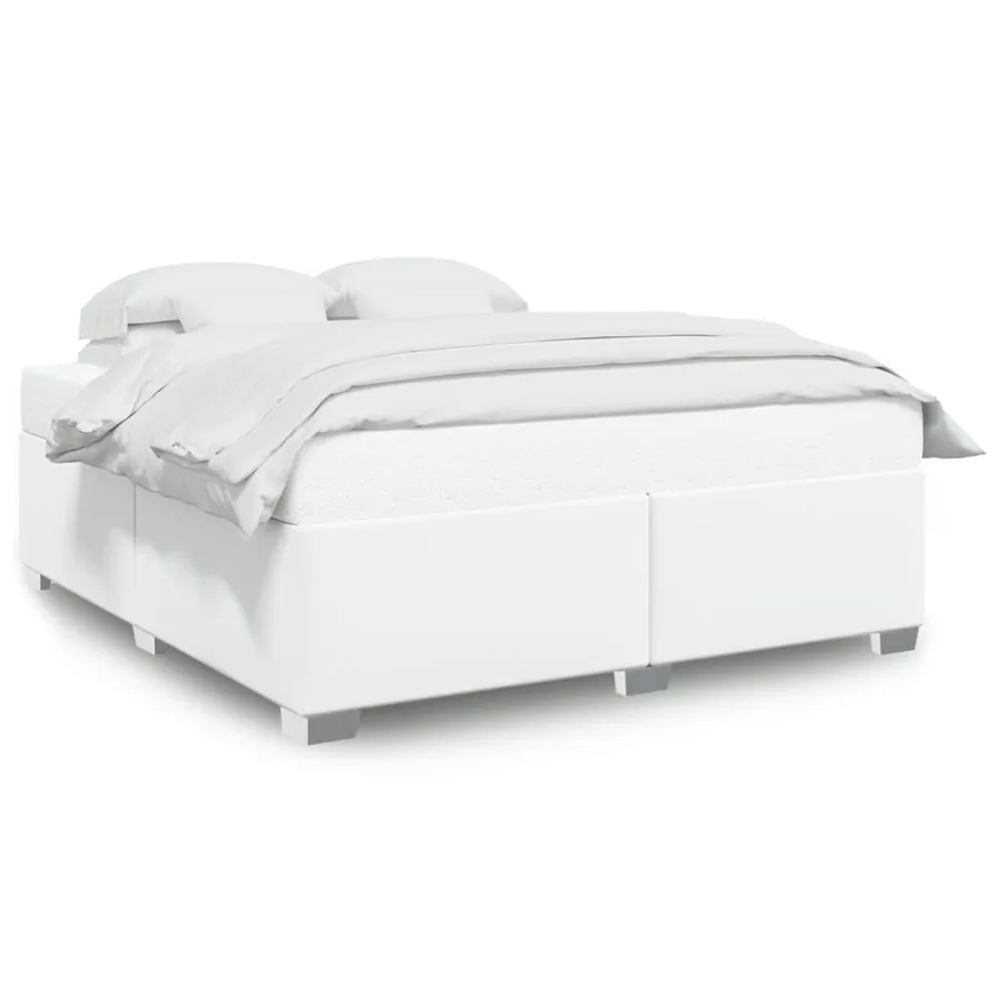 Cadre de lit sans matelas blanc 180x200 cm similicuir - 2