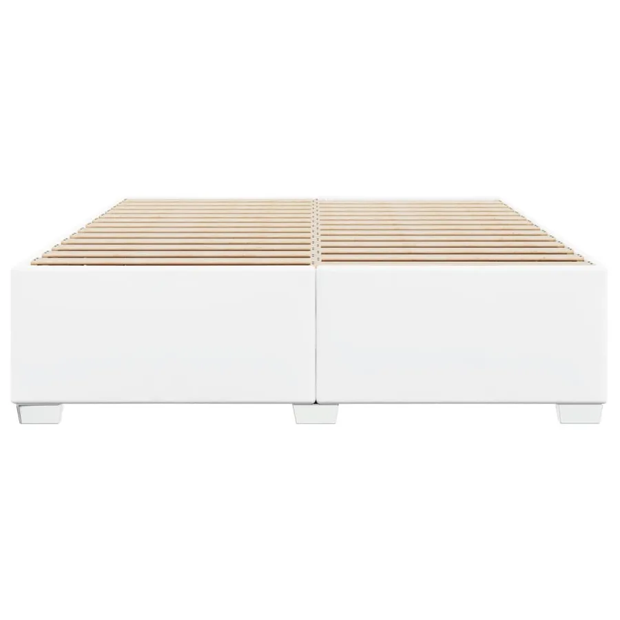 Cadre de lit sans matelas blanc 180x200 cm similicuir - 4