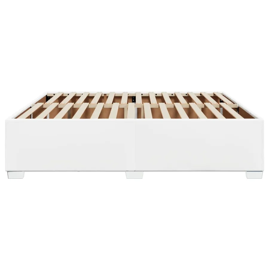 Cadre de lit sans matelas blanc 180x200 cm similicuir - 5