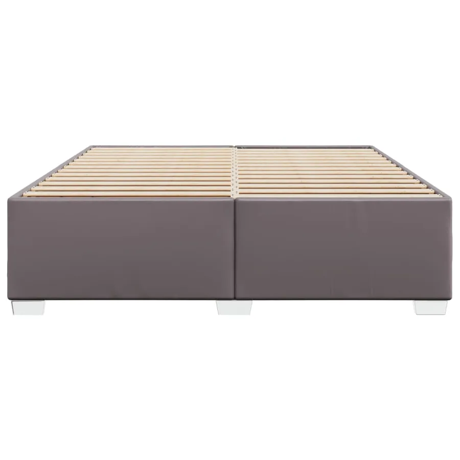 Cadre de lit sans matelas gris 200x200 cm similicuir - 4