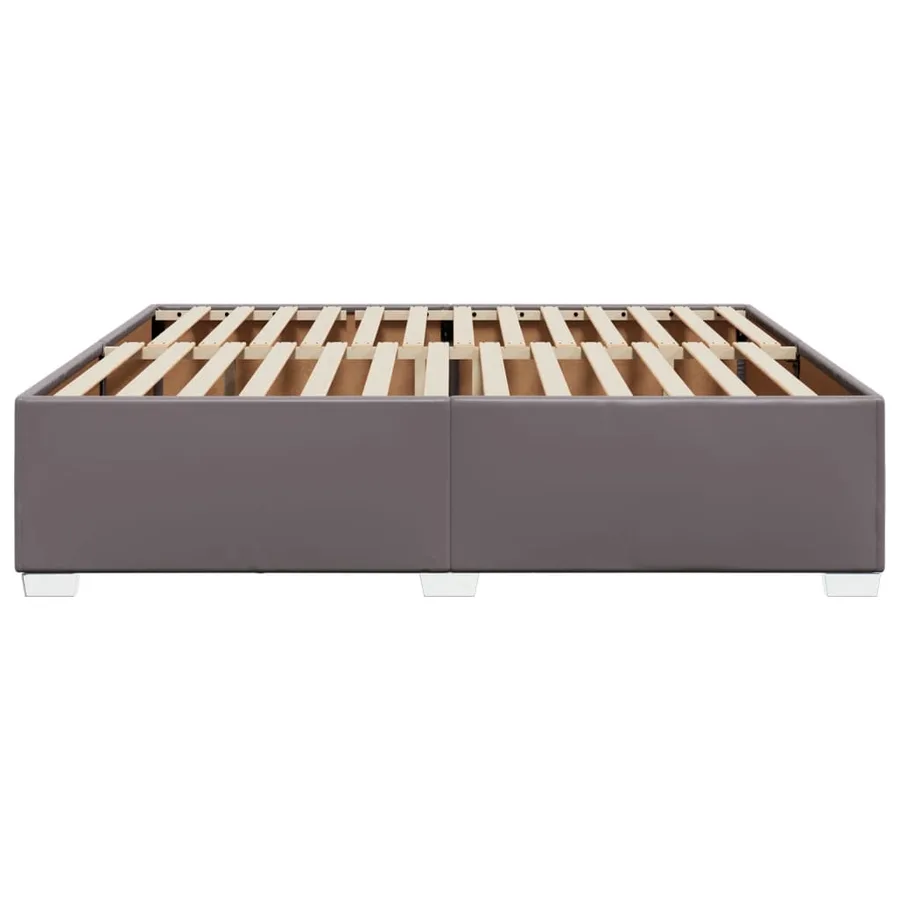 Cadre de lit sans matelas gris 200x200 cm similicuir - 5